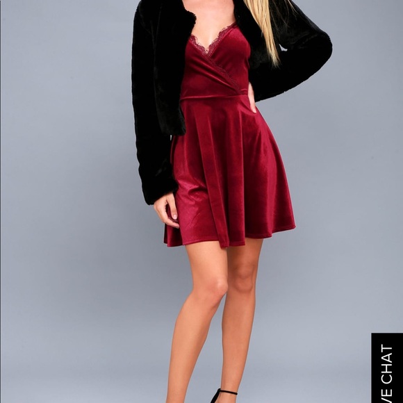 Lulus Dresses & Skirts - ❤️❤️ Lulus Red Wine Velvet Dress Size Medium ❤️❤️